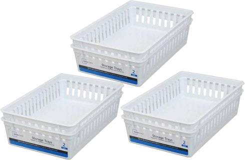 Basic White Storage Trays (6, Rectangle) by Mainstay...