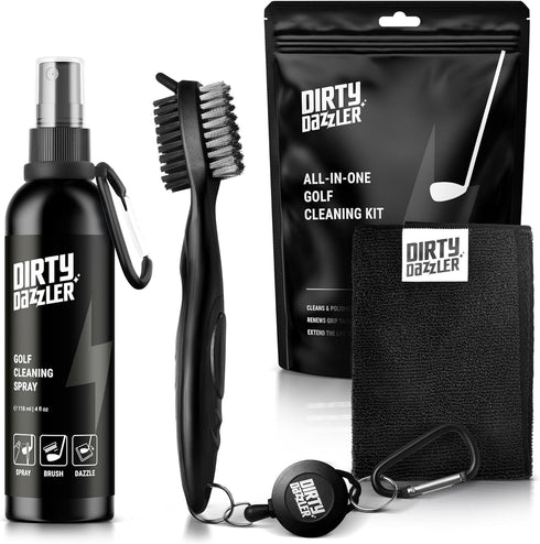 Golf Club Cleaning Kit - Includes a Groove Cleaner Tool with Golf Club Cleaner Brush, Towel and Golf Club Cleaner Spray....