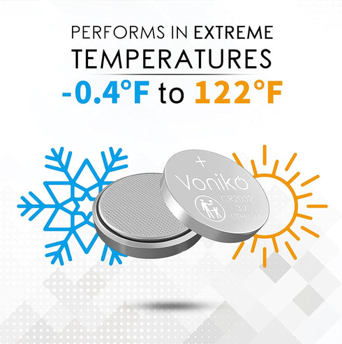 Voniko 3 Volt CR2032 Battery 12 Pack – Lithium Batteries – 2032 Button Battery Flat – 7 Years Shelf Life...