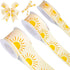 3 Roll Boho Sun Grosgrain Ribbon Sunshine Ribbon for Wreath Bow Craft Gift Wrap Party Decor, 15 Yards...