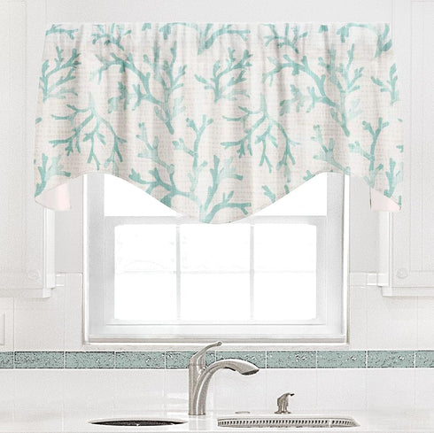 Valances for Windows Valance Curtains Kitchen Window Valances or Living Room Window Treatments Turquoise Blue Curtains Swag Beach Coastal Nautical...