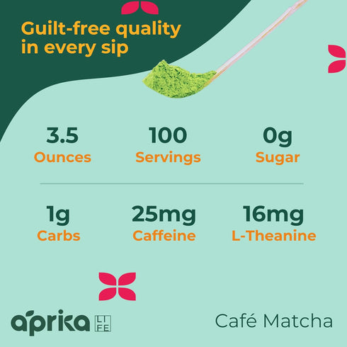 AprikaLife Organic Matcha Powder, USDA & JAS Certified, No Sugar Added, Authentic Japanese Cafe Grade Matcha Green Tea Powder Perfect for Matcha L...