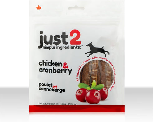 Chicken & Cranberry - 2.82 oz - Dehydrated Dog Treats, Only 2 Ingredients, All Natural, Reward & Training, This & That Canine Co....