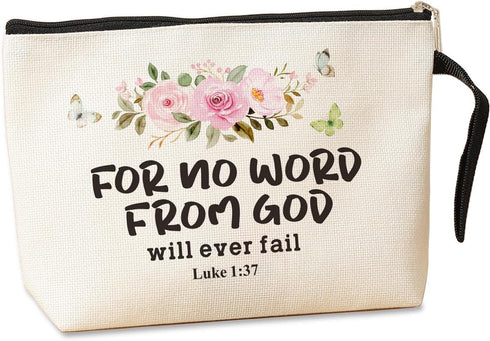 Inspirational Christian Gifts for Women Makeup Bag Religious Gifts Makeup Zipper Pouch Bag Bible Verse Cosmetic Bag Scripture Christmas Birthday G...