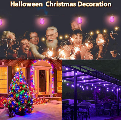 Sxminer 15 PCS LED Purple S14 Bulbs Christmas Replacement Bulb 1W LED String Light Bulb E26 Base Edison Bulbs Plastic Shatterproof Decorative Bulb...