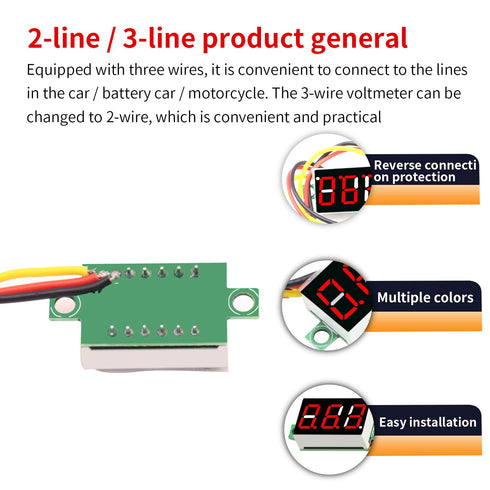 8Pcs Red 0.36 Inch DC LED Voltage Display Voltmeter Digital DC Meter Head Variable Power Display Digital Display Module...