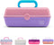 Caboodles Pretty in Petite Makeup Box, Two-Tone Pink on Lavender, Hard Plastic Organizer Box, 2 Swivel Trays, Fashion Mirror, Secure Latch for Saf...