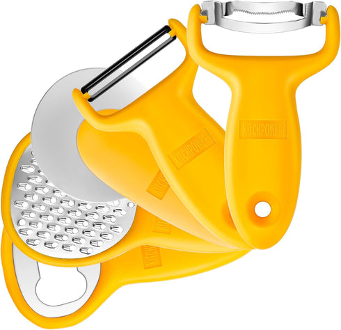 Original Corn Grater, Corn Peeler, Cheese Shredder, Bottle Opener and Pizza Cutter, Kitchen Gadgets 5 Piece Set(Yellow)…...