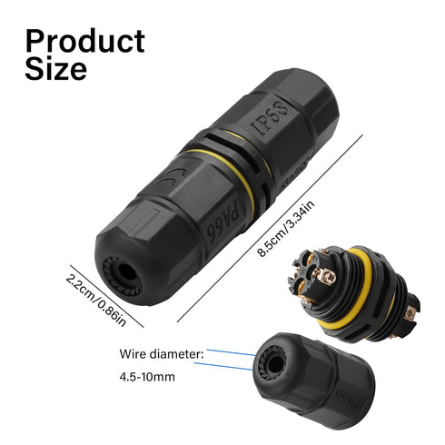 IP68 Waterproof Electrical Cable Connector Outdoor Waterproof M20 4 Pole Plug Connector Wire Range(3.5-10mm) for Outdoor Led Lighting Street Lamps...