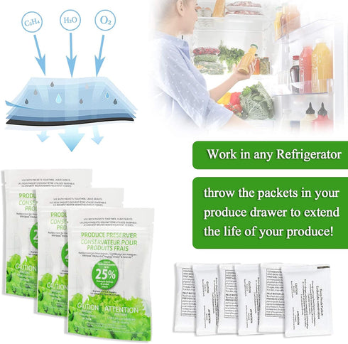 AMI PARTS W10346771A Fresh Flow Produce Preserver Replacement Part Compatible with Refrigerators(3 replacements-6packs)...