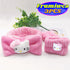 Skincare Headband Spa Headband and Wristband Set for Washing Face Kawaii Kitty Pink Cute Bubble Makeup Headband Kit for Women Knotted Bow Kawaii S...