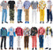 E-TING 6-Item Fantastic Pack = 3 Sets Fashion Casual Wear Clothes Outfit + 3 Pairs Shoes for 12 Inch boy Doll Clothes Random Style...