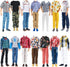 E-TING 6-Item Fantastic Pack = 3 Sets Fashion Casual Wear Clothes Outfit + 3 Pairs Shoes for 12 Inch boy Doll Clothes Random Style...