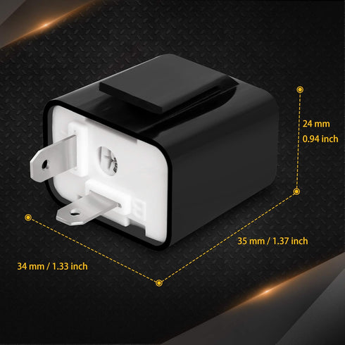 NTHREEAUTO 2 Pin Electronic Flasher Relay, Adjustable 12V Relays Fix for LED Turn Signal Hyper Flash, Universal...