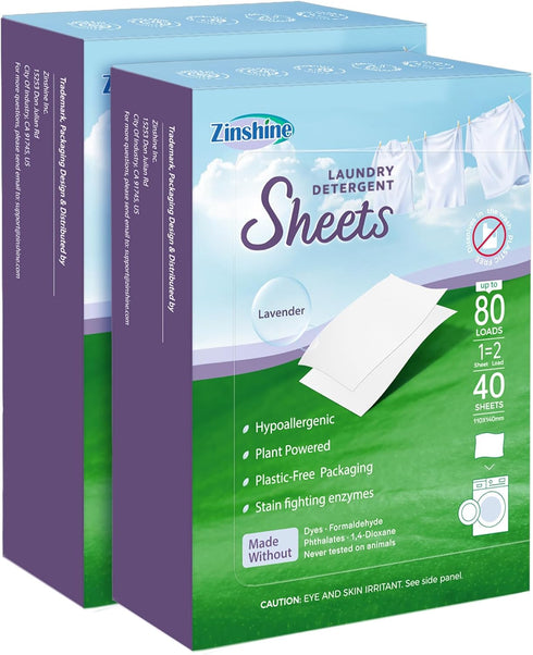Lavender Laundry Detergent Sheets - Eco Friendly Laundry Sheets, Hypoallergenic Washing Sheets, Lavender Scent, for Travel, Apartment, Dorms, up t...