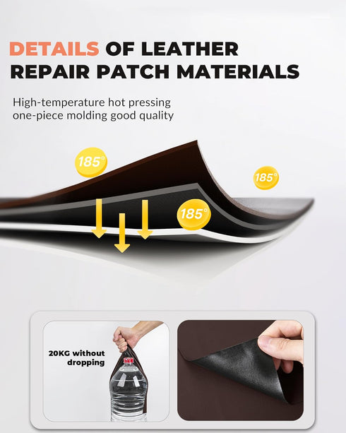 Oterri Leather Repair Tape, Self Adhesive Leather Repair Patch, 12 x 48 inch Large Leather Repair Kit for Sofas,Car Seats,Furniture(Litchi Grain L...