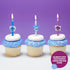 Disney Frozen II Birthday Cake Candles | 6 Birthday Candles for Cake Decorations, White, Blue, Pink Stripe Candles Featuring Anna, Elsa, & Olaf fo...
