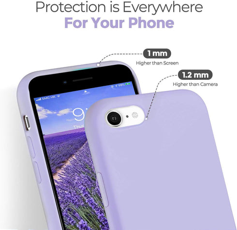 IceSword iPhone Case 2022/2020/7/8 Silicone Purple, Liquid Gel Rubber Cover, Drop Protection 4.7" iPhone SE 3 - Purple...