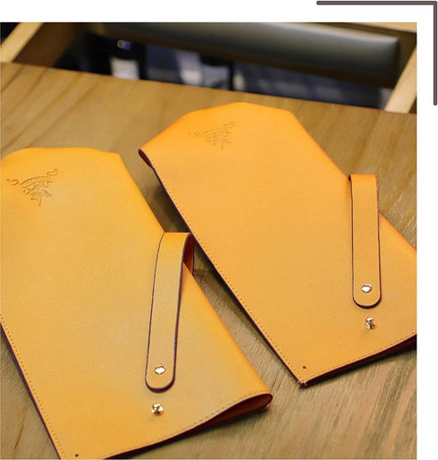GIFORYA 2PCS Wine Gift Bag, Reusable Leather Wine Tote Carrier, Double Layered Champagne Beer Gift Bags Carrier, for Birthdays Bridal Showers Chri...