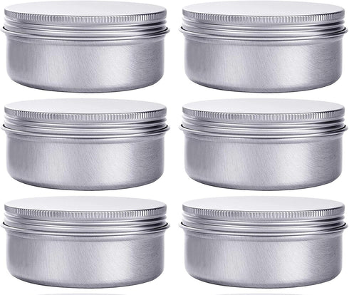 6 Ounce Aluminum Cans 180 mL Screw Lid Metal Storage Tins Containers for Storing Spices, Candies, Lip Balm, Candles, 6 Pcs....