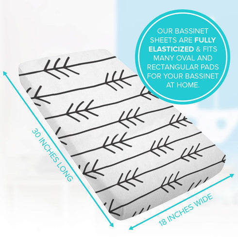 Kushies Baby Fitted Bassinet Sheets - 30 x 18 Bassinet Mattress Mini Crib Sheets - One Direction for Playpen & Bed Side Bassinets Mini Crib Sheet,...