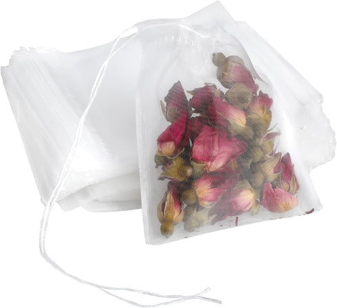 50Pcs Loose Tea Bags Tea Filter Bags Disposable Tea Bags for Loose Leaf Tea Mesh Small Drawstring Empty Tea Bags for Coffee, Herbs, Spice Sachet, ...