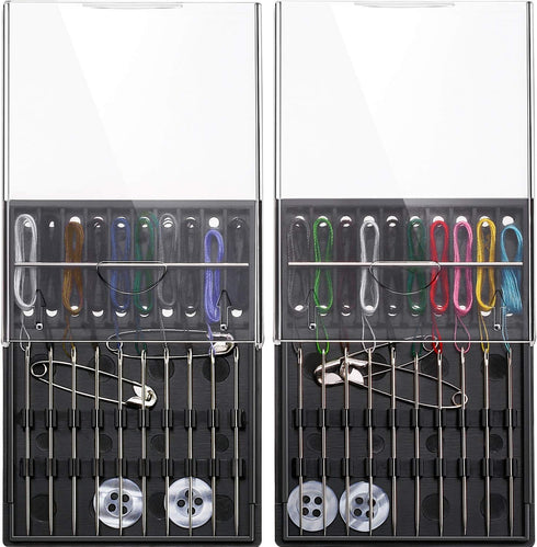 Hestya 2 Boxes (20 Pieces) Pre Threaded Needle Kit Assorted Color (Black)...