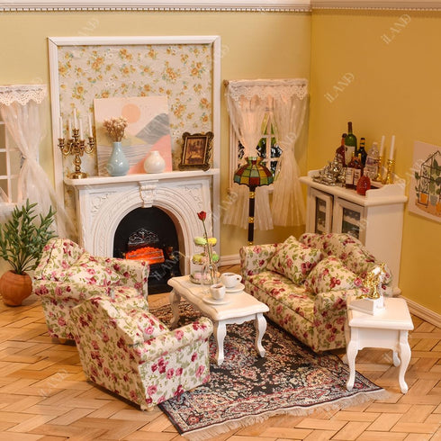 iLAND Miniature Dollhouse Accessories Victorian of Woven Dollhouse Rug 9.4” x 5.7” 9.2" x 1.8" for Dollhouse Furniture on 1/12 Scale and Dolls 3” ...
