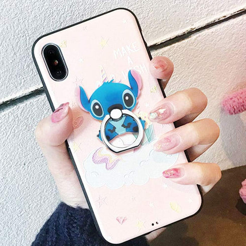 ZOSTLAND Cartoon Wall Mount Phone Ring Grip Nani Alien Universal 360° Adjustable Holder Car Desk Hook Stand Stent Mount Kickstand Compatible with ...