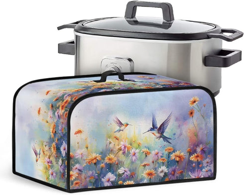 Two Hummingbirds Slow Cooker Cover 6-8 Qt Flower Bush Slow Cooker Bag Crock Pot Cover Keep Appliance Clean Kitchen Tool Kitchen Small Appliance Du...