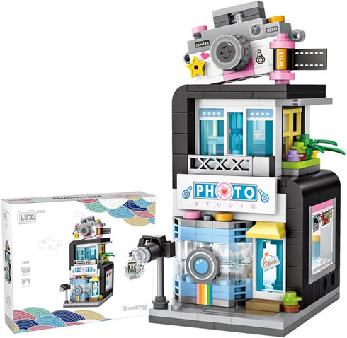 Mini City Shop Street View Building Blocks Model Set,Creative DIY Simulation Architecture Collection Particle Construction Building Bricks Toy for...