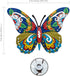 Scwhousi Metal Butterfly Mexican Pottery Outdoor Decor,Talavera Garden Decor,Butterfly Wall Art Set of 3,Butterfly Wall Sculpture Hanging Decorati...