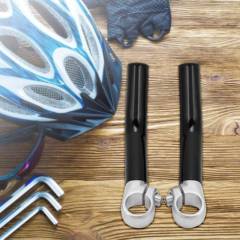 Dilwe VGEBY1 Handlebar End, 1 Pair Aluminum Alloy Handlebar Grip End End with Stopper for 22.2mm Handlebar Replacement(Black)...