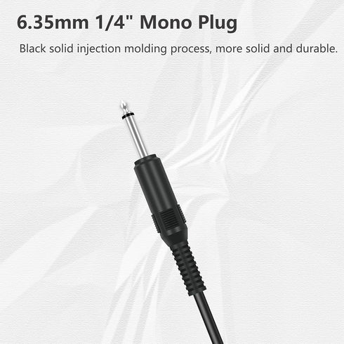 2 Pack 3ft Speaker Wire to 6.35mm 1/4 inch TS Mono Male Plug Adapter Connector to Bare Wire Open End Audio Cable for Microphone Speakers...