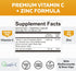 Viva Naturals Vitamin C and Zinc Supplement (250 Capsules) - 1000 mg Vitamin C with Zinc 20 mg Antioxidant Supplements for Immune Support, Plant B...