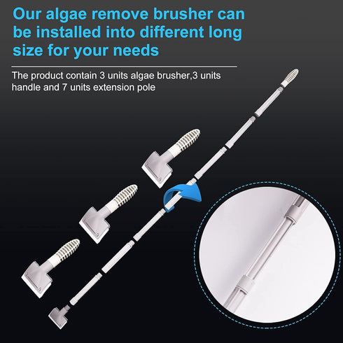 Saltwater Aquarium Cleaner Fish Tank Scraper Cleaning Tools 17.7-48 Inch Long for Cleaning Acrylic or Glass Saltwater Marine Tank Never Rust...