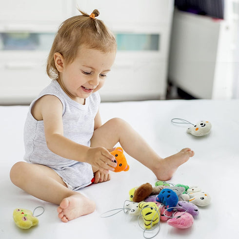 40 PCS Mini Animal Plush Toys Set Cute Small Animal Stuffed Toy Keychain for Party Favors Keychain Ornament for Goody Bag Easter Egg Stuffers Carn...