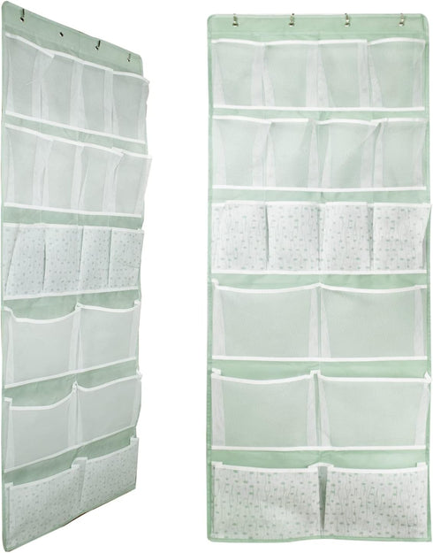 18 Pockets Over the Door Storage Organizer, Back of Closet Door Hanging Shelf with 4 Hooks,Shoes Caddy Holder Rack for Toddler Clothes,Lingerie,Sn...