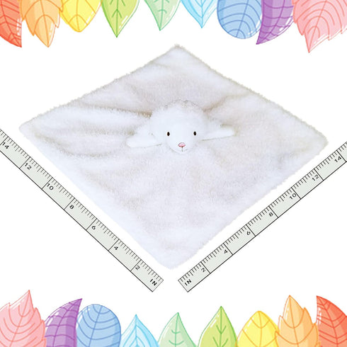 Baby White Lamb Soft Stuffed Animal Security Blanket, Plush Sheep Character Lovey Blanket, Baby Shower/Nursery Gift, Cuddly Newborn, Infant, Toddl...