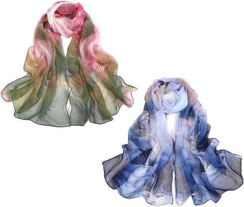 Acotavie 2 Pcs Scarfs for Women Lightweight Scarves Fashion Floral Print Shawls Holiday Gifts Scarf...