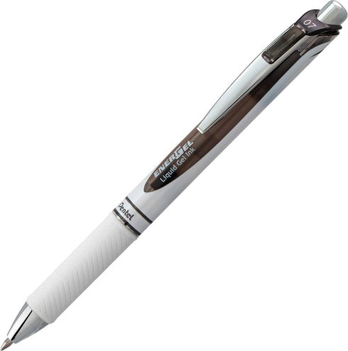 EnerGel Pearl Retractable Liquid Gel Pen, 0.7mm, Medium Line, Black Ink, 8-Pk (BL77PWBP8A)...