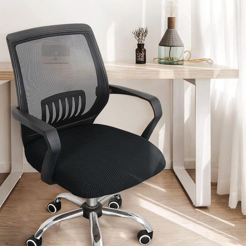 Yikko Office Chair Covers, Elastic Stretch Computer Chair Seat Slipcovers Super Fit Anti-dust Desk Seat Cover Spandex Removable Washable Kitchen C...
