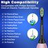 Toothbrush Replacement Heads for Philips Sonicare DiamondClean ProtectiveClean 4100 5100 6100 C2 G2 Electric Toothbrush Brush Heads Black, 10 Pack...