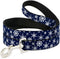 Dog Leash Snowflakes Blue White 4 Feet Long 1.0 Inch Wide...
