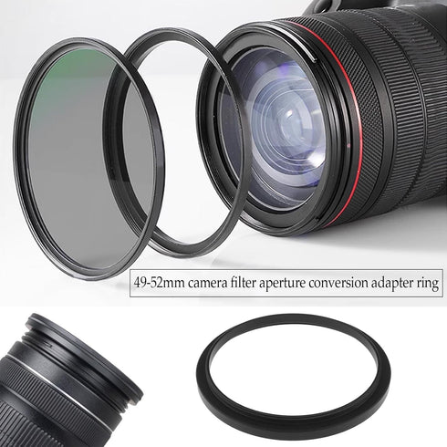 49mm to 52mm Camera Filter Ring Camera Filter Adapter Ring Camera Lens Aluminum Alloy Ring Camera Filter Aperture Conversion Ring Camera Filter Ac...