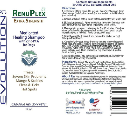 Medicated Dog Mange Shampoo. Extra Strength Mange Shampoo for Dogs Eliminates Mange, Scabies & Severe Skin Problems. All Natural Dog Shampoo. Unco...
