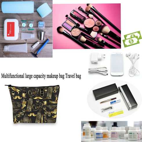 Italy Travel Gift Italy Merchandise Gift Italy Traveller Zipper Pouch Makeup Bag (Italy bag)...