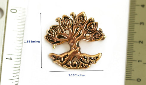 Bronze Norse Celtic Tree Brooches, Clothes Fasteners - Cloak/Scarf/Shawl Pin, Nordic Vintage Jewelry...