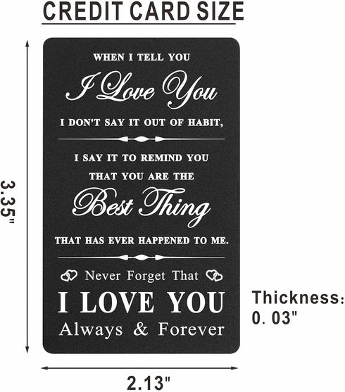 Wedding Gifts for Couples Unique - When I Tell You I Love You Wallet Card, Valentines Gifts for Boyfriend Husband Fiance, Sentimental Wallet Inser...