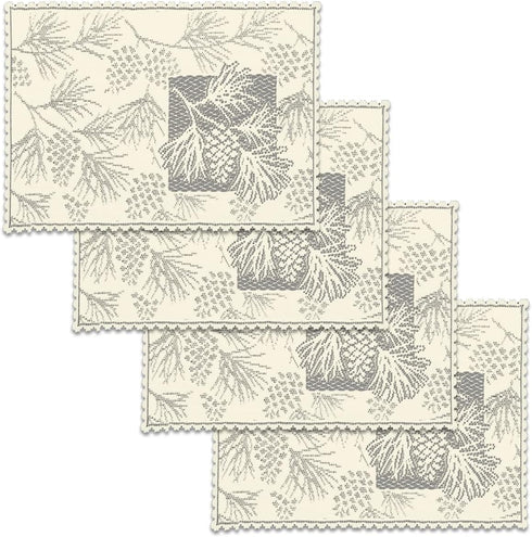 Heritage Lace Woodland 14x20 Ecru Placemat (Set of 4)...